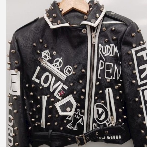 LORDLDS Women Black Leopard Leather Jacket Zip Up Moto Biker Fashion Streetwear - Picture 10 of 11